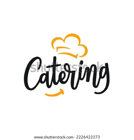 Restaurant chef design with catering service logo template
