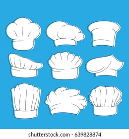 Restaurant chef hat set. Vector illustration