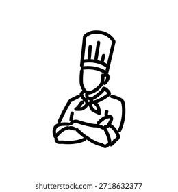 Restaurant Küchenchef Ikone Vektor, Linie Stil Symbol