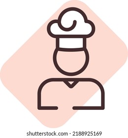 Restaurant chef, illustration, vector on a white background.