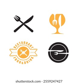 restaurant, chef, kitchen, food logo and vectors