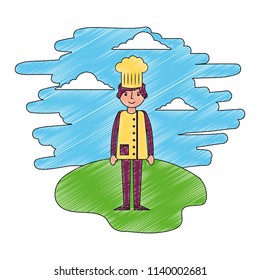 restaurant chef in landscape character