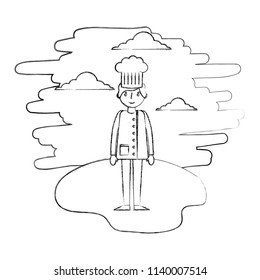 restaurant chef in landscape character