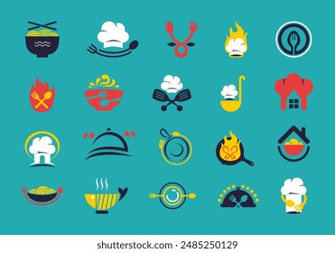 Restaurant Chef Logo Element Set