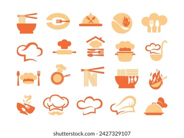 Restaurant Chef Logo Symbol Element Set