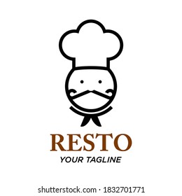 Restaurant chef logo. Neat graphic design illustration.