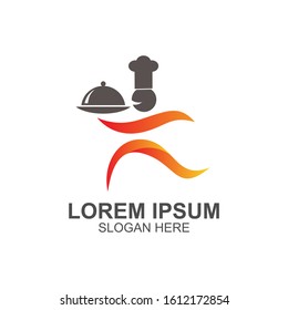 Restaurant With Chef Silhouette Logo Design