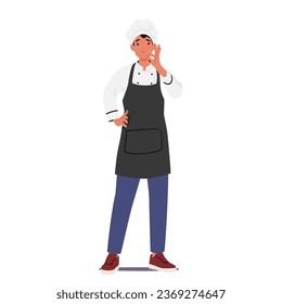 Restaurant Chef, Skilled Culinary Professional Who Creates Exquisite Dishes, Expertly Combines Flavors, And Leads The Kitchen Team In Executing Delicious Meals. Cartoon People Vector Illustration