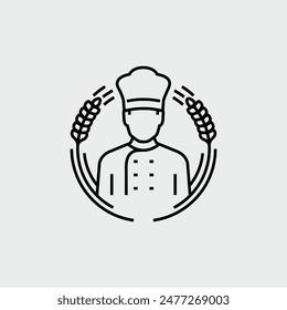 Restaurant Chef Vector Line Icon