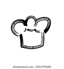El concepto de sombrero de chef de restaurante. Esbozo pintado a mano. Isolación de la ilustración del sombrero del chef.