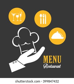 Restaurant and chefs hat design, vector illustration