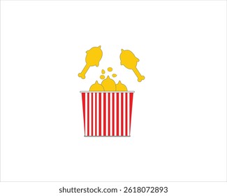 Restaurant chicken box on white background