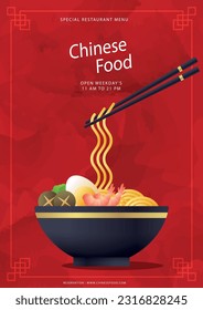 Restaurant Chinese Food Flyer Vectorized format