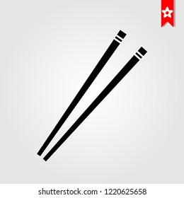 restaurant chopsticks icon in black style isolated on white background. restaurant chopsticks symbol vector illustration, restaurant chopsticks monochrome flat pictogram