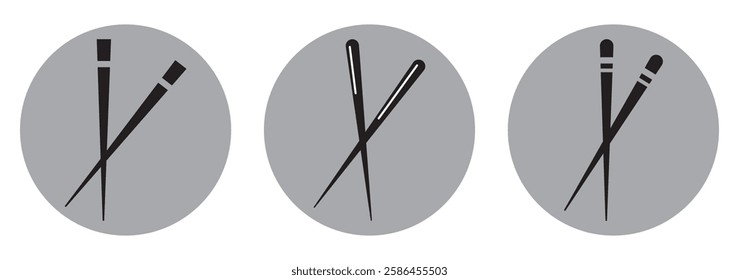 restaurant chopsticks icon in black style isolated on white background. restaurant chopsticks symbol vector illustration, restaurant chopsticks monochrome flat pictogram