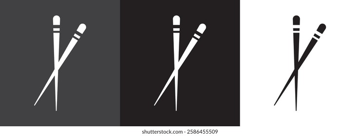 restaurant chopsticks icon in black style isolated on white background. restaurant chopsticks symbol vector illustration, restaurant chopsticks monochrome flat pictogram