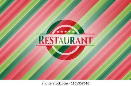 Restaurant christmas badge background.