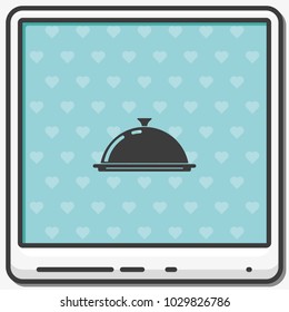Restaurant cloche flat vector icon.