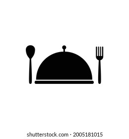 restaurant cloche with fork and spoon