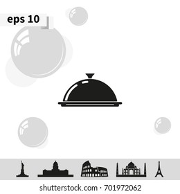 Restaurant cloche icon.
