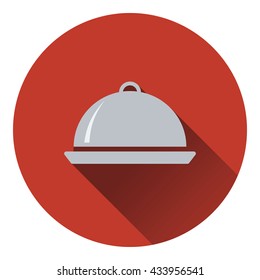 Restaurant  cloche icon. Flat design. Vector illustration.