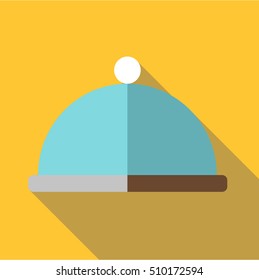Restaurant cloche icon. Flat illustration of restaurant cloche vector icon for web