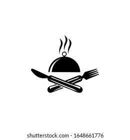 Restaurant cloche icon. Food platter, service plate with cover, Editable filled main dish icon from Restaurant icons category.