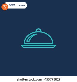 Restaurant cloche icon vector.