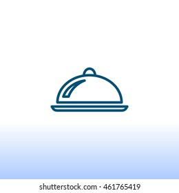  Restaurant cloche icon vector.