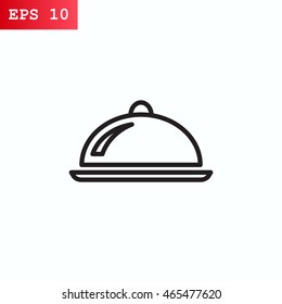  Restaurant cloche icon vector.