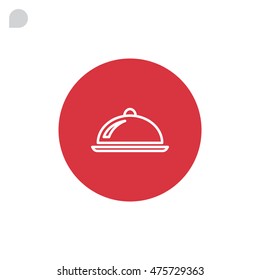  Restaurant cloche icon vector.