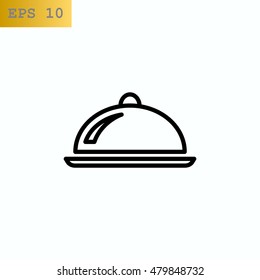  Restaurant cloche icon vector.