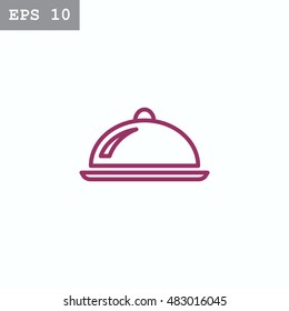  Restaurant cloche icon vector.