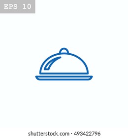  Restaurant cloche icon vector.