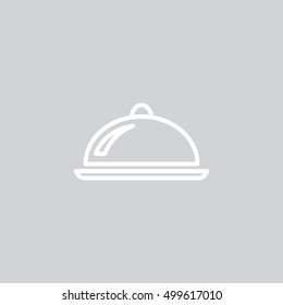  Restaurant cloche icon vector.