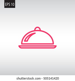  Restaurant cloche icon vector.