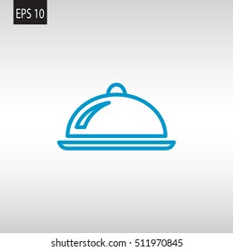  Restaurant cloche icon vector.