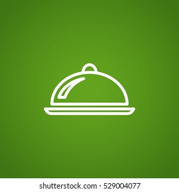  Restaurant cloche icon vector.