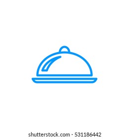  Restaurant cloche icon vector.