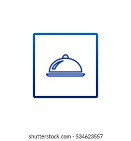  Restaurant cloche icon vector.