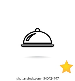  Restaurant cloche icon vector.