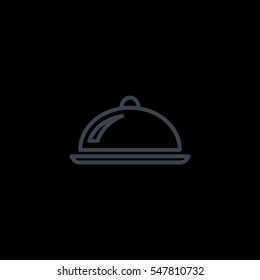  Restaurant cloche icon vector.