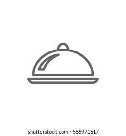  Restaurant cloche icon vector.