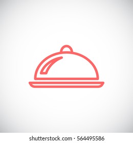  Restaurant cloche icon vector.