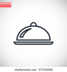  Restaurant cloche icon vector.