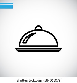  Restaurant cloche icon vector.