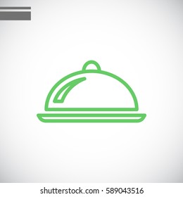  Restaurant cloche icon vector.