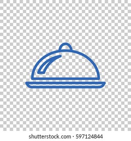  Restaurant cloche icon vector.