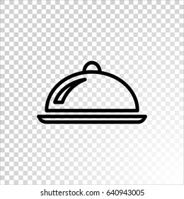  Restaurant cloche icon vector.