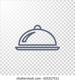  Restaurant cloche icon vector.